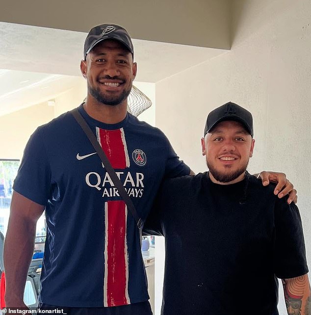 The 33-Year-Old Artist (Pictured Right With Manly Star Taniela Paseka) Is Popular In The Polynesian Community