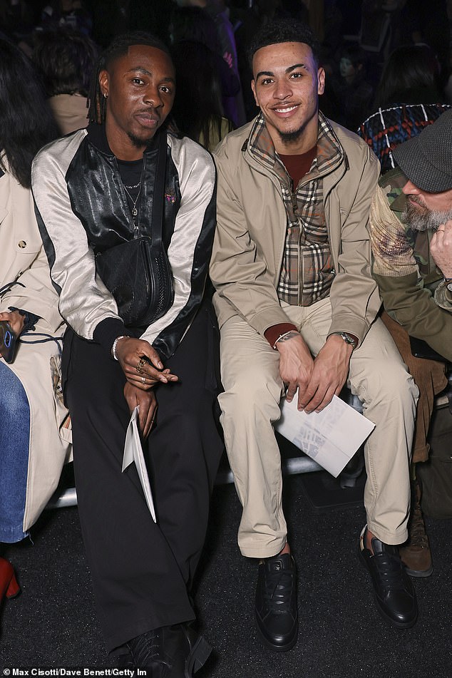 Arsenal Star Eze Was Seated Next To His Aston Villa Counterpart Rogers As They Took In The Autumn-Winter Collection