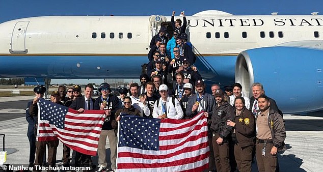Team Usa Is Seen Boarding An Air Force 757 To Head To Washington To Celebrate Their Success