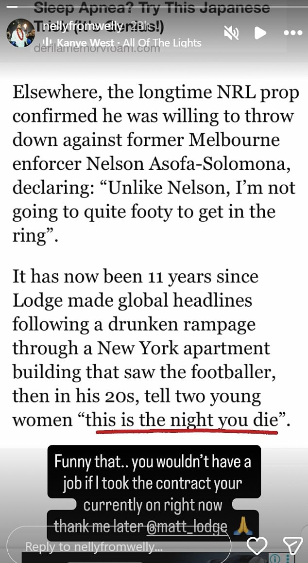 Asofa-Solomona Sent Fellow Prop Matt Lodge A Message On Instagram As Their Feud Continued