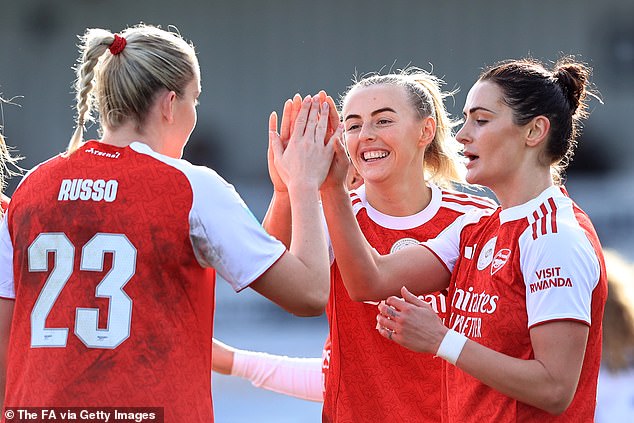 Williamson's Arsenal Team-Mates, Including Alessia Russo (Left) And Chloe Kelly (Centre) Recorded The Second Highest Average Minutes Played Per Player Last Season