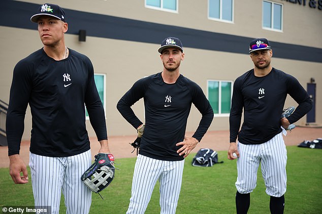 Stanton (R) Has Been Prepping For The Season With Aaron Judge (L) And Cody Bellinger (Center)