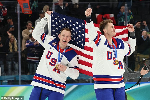 Senators Captain Brady Tkachuck (L) Was Among The American Hockey Stars Who Won Gold