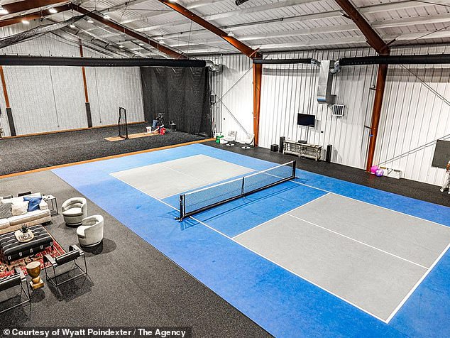 A Look At The Indoor Tennis Court And Batting Cage Which Comes With The Mansion