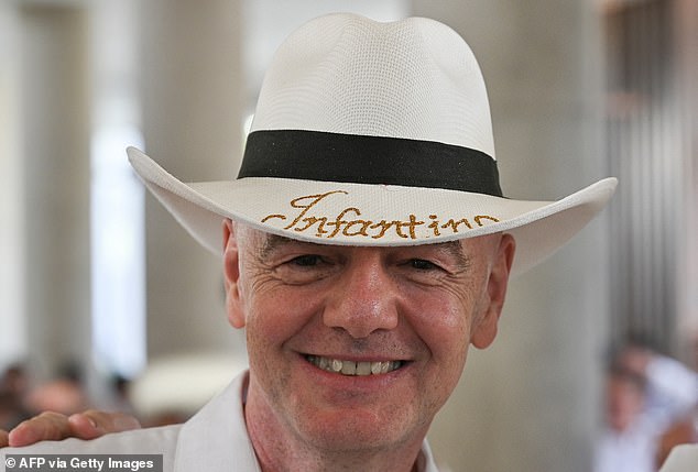 Infantino, Pictured This Week During A Trip To Colombia In A Personalised Hat, Has Been At The Helm For A Decade And Fifa's X Account Posted Praise Of Their Leader