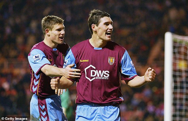 Milner Pictured With Previous Record Holder Gareth Barry In 2005 During Their Aston Villa Days