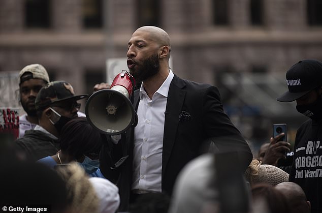 White Speaks During A Protest Outside The Hennepin County Government Center In 2020