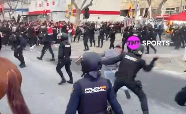 Things Got Violent Outside The Bernabeu On Wednesday As Benfica Fans Clashed With Spanish Riot Police