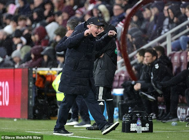 Falkirk Boss John Mcglynn Urges His Players On During Saturday's Game At Tynecastle
