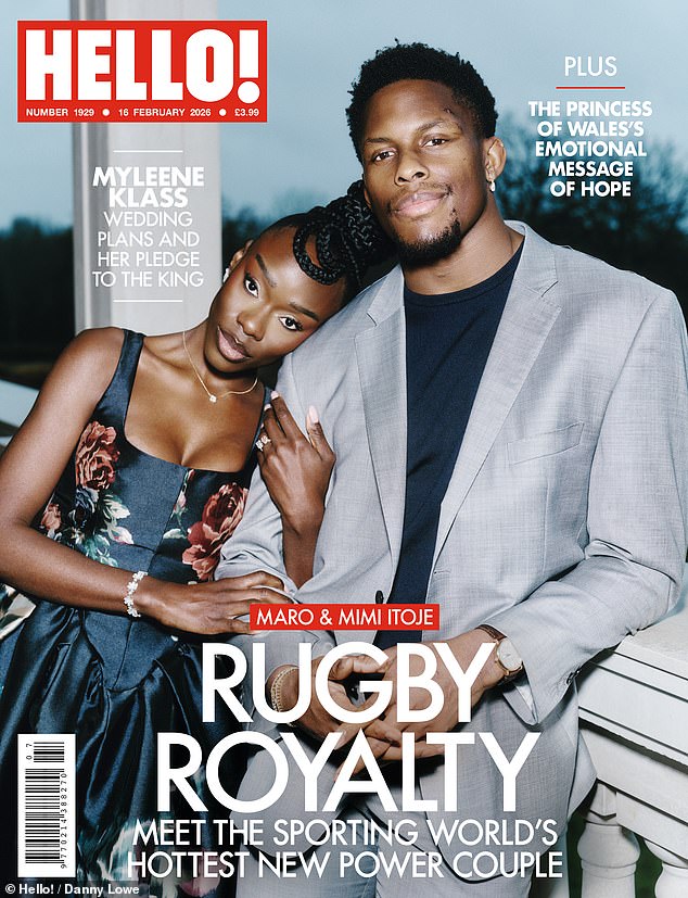 Maro Itoje And His Wife Mimi Posed For The Front Cover Of Hello! Magazine Ahead Of The Start Of The Six Nations
