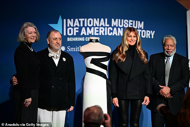 The First Lady Posted A Video Of Images From Her Gown From Her Husband's Second Inaugural Ball Being Added To The Smithsonian's National Museum Of American History