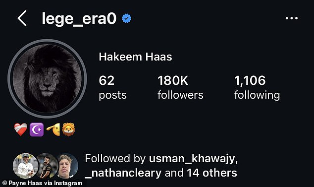 While It Has Already Been A Big Week Of Changes For The 26-Year-Old Prop Forward, Haas Revealed On Wednesday That He Will Be Adopting A New Muslim Name, Hakeem Haas