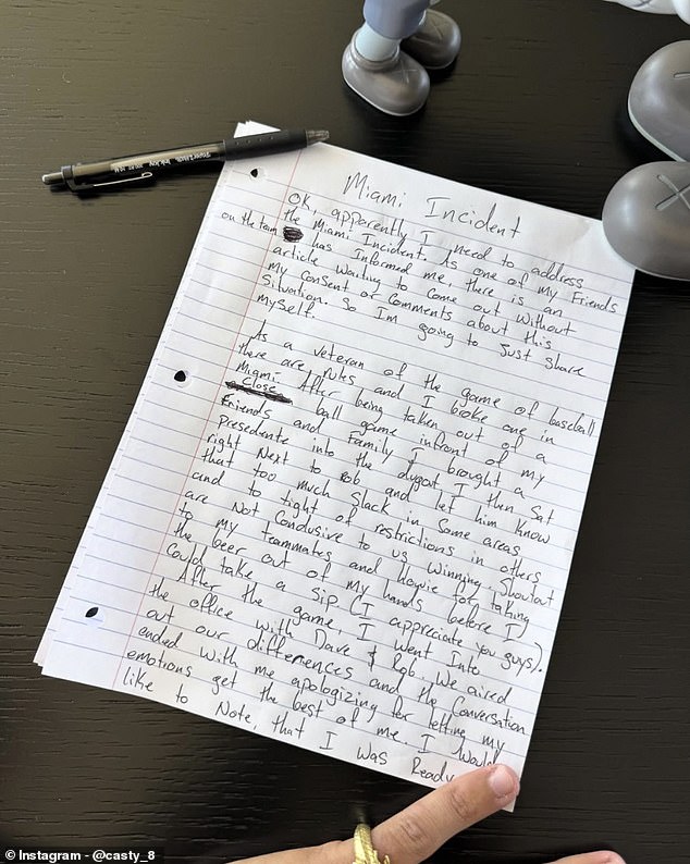 Castellanos, Who Was Benched The Following Game As A Punishment, Said He Revealed The Story To Get Ahead Of An Article That Was Set To Come Out About The Incident