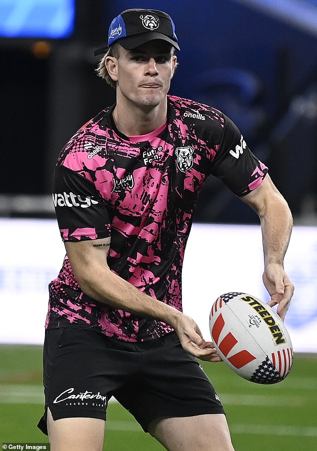 Allegiant Stadium, Home Of The La Raiders In The Nfl - Charges $15 For A Pint, Which Converts To $21 Per Beer For Aussies (Pictured, Bulldogs Halfback Lachlan Galvin)