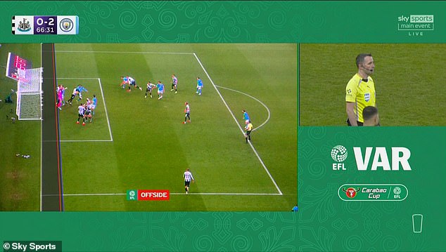 During Newcastle's Carabao Cup Game Against Man City, There Were Issues With The Semi-Automated Offside Technology, Officials Were Forced To Draw The Lines Instead