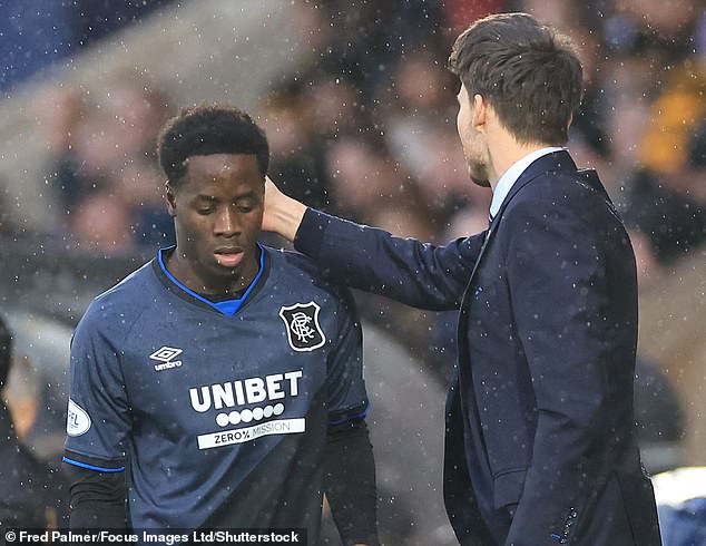 Djeidi Gassama Is Subbed Off By Rangers Manager Danny Rohl During Sunday's Draw At Livi