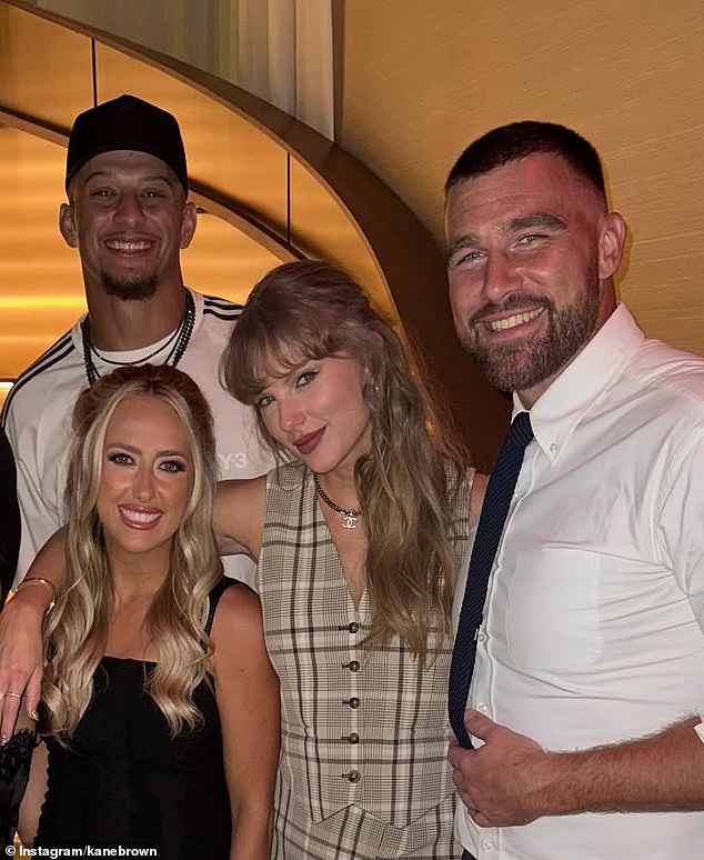 Travis Kelce, Patrick And Brittany Mahomes, And Taylor Swift Pictured Together At 1587 Prime