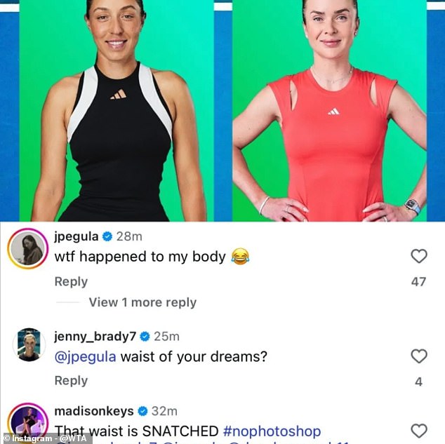 The Wta Posted A Botched Photoshopped Image Of Jessica Pegula With A Very Small Waist