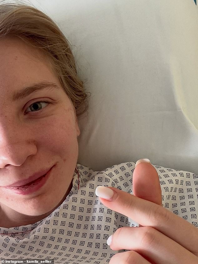 Sellier Reassured Fans On Saturday Morning With A Selfie From Her Hospital Bed In Milan