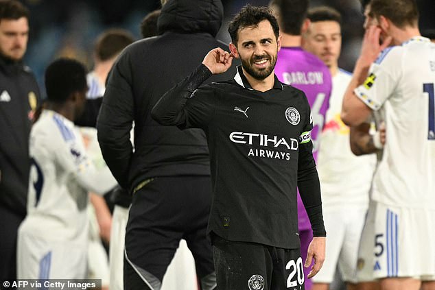 Bernardo Silva Also Had To Be Led Away After Appearing To Goad Leeds Fans Behind One Goal At Full-Time