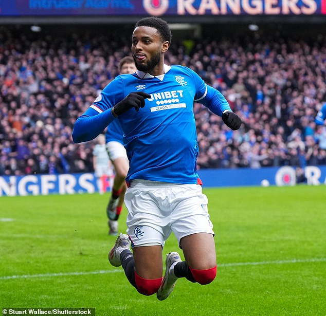 Yousef Chermiti Celebrates After Scoring His Second Goal In Sunday's 2-2 Old Firm Draw