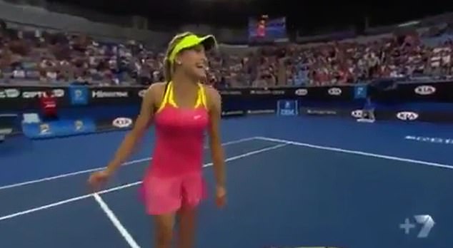 Bouchard Asked To Spin Around And Perform The Twirl In Front Of Fans At Margaret Court Arena