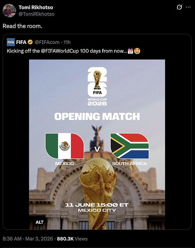 Soccer Fans Are Blasting Fifa's Latest Effort To Promote The Upcoming North American World Cup Amid The Ongoing War In The Middle East And Mexico's Own Battle With Cartels