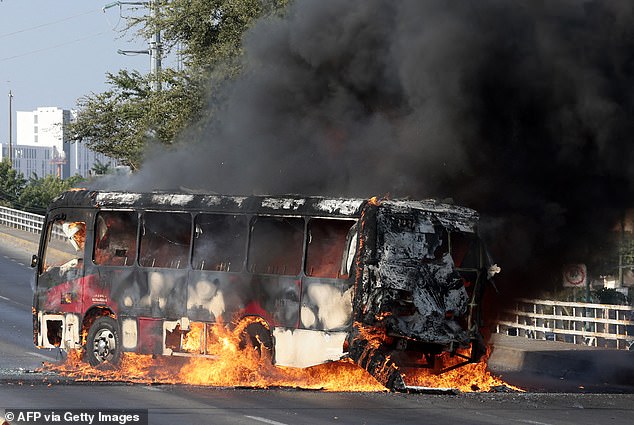 A Bus Blazes In Jalisco Following The Killing Of Cartel Boss Nemesio &Quot;El Mencho&Quot; Oseguera