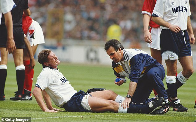 Paul Gascoigne Receives Treatment After Injuring Himself In The 1991 Fa Cup Final, Where Tottenham Beat Clough's Forest 2-1