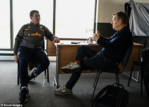 Clough With Daily Mail Sport's Ian Ladyman At The Mansfield Training Ground. 'I Enjoy Working With The Staff And Also The Players In The Moments I Don't Want To Strangle Them,' He Jokes