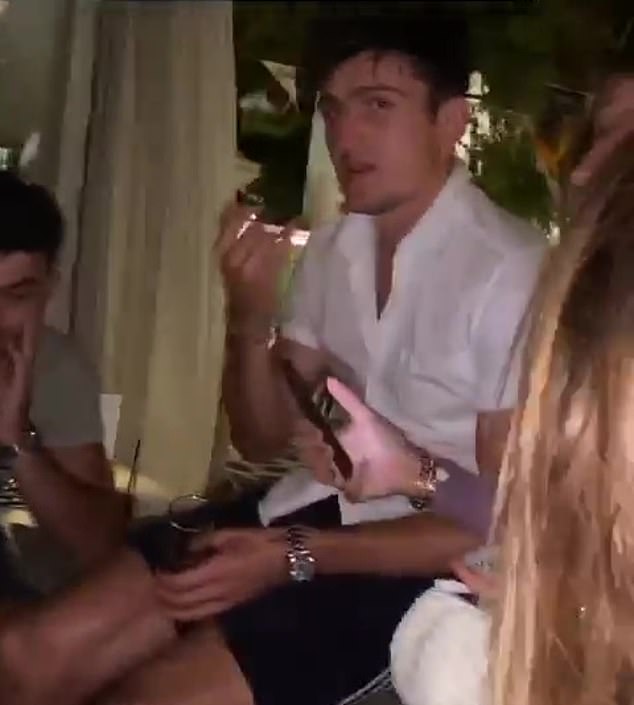 The Footballer Pictured At The Bonbonniere Bar On An Instagram Story Shared By His Sister Daisy