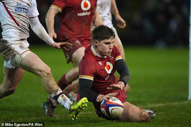 Wales' Steffan Emanuel Scores A Try During The Under 20S' Six Nations Match Against England
