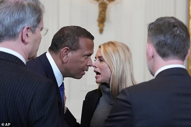 Rodriguez Was Also Seen Speaking With Attorney General Pam Bondi In Another Apparent Case Of Strange Political Bedfellows. A-Rod Supported Joe Biden's Successful 2020 Campaign