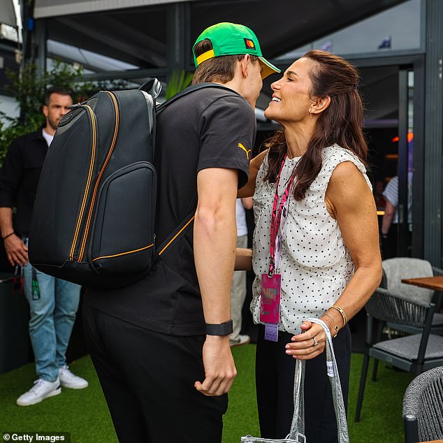 Piastri Is Greeted By His Mother Nicole Who Brought The Whole Family Along To Support Her Son