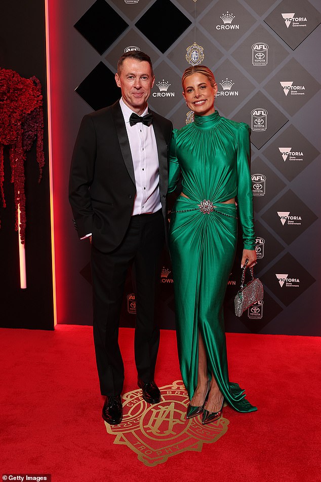 Collingwood Have Blasted 'Unfair' And ‘Completely False’ Speculation That Craig Mcrae And His Wife Gabrielle (Pictured) Were Experiencing Difficulties In Their Relationship