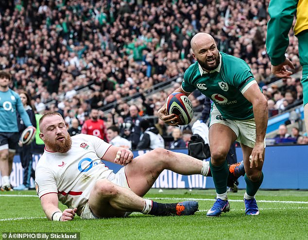 Jamison Gibson-Park Celebrates Scoring A Try In Ireland's 42-21 Hammering Of England