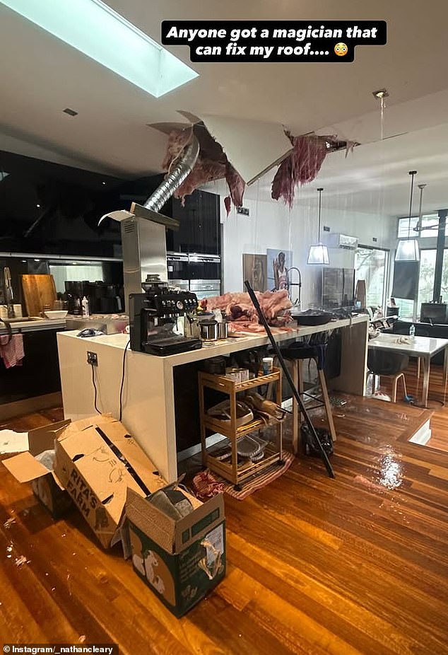 Nathan Cleary Is Facing A Huge Clean-Up And Repair Bill After The Kitchen At His Luxury Sydney Home Was Destroyed (Pictured)