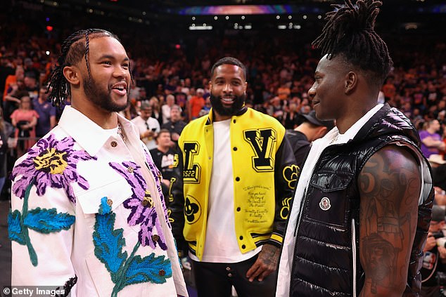 Nfl Athletes (L-R) Kyler Murray, Odell Beckham Jr. And Marquise Brown Attend Game Four Of The 2023 Western Conference Semis Between The Phoenix Suns And The Denver Nuggets
