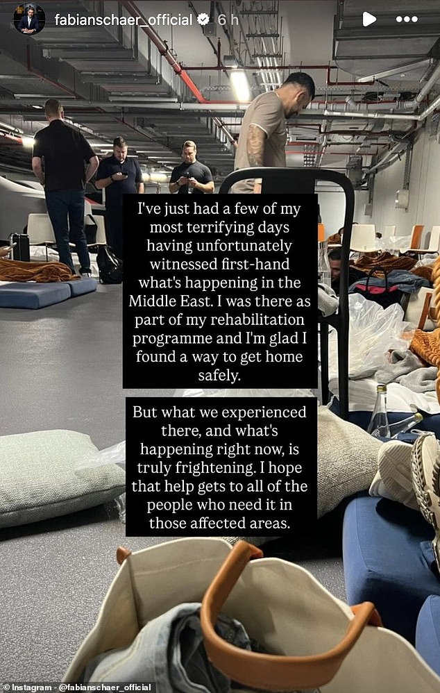 Schar, Who Confirmed That He Had Since Returned Home Safely, Posted A Picture Of What Appeared To Be A Hotel's Storage Room With Mattresses And Pillows Strewn Across The Floor