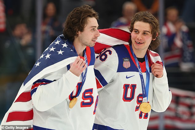 Jack Hughes (Right) Has Shot To Fame After Winning Hockey Gold With Team Usa In Italy