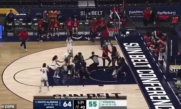 There Were Under Six Minutes Left In The Fourth Quarter When South Alabama's Cordasia Harris And Coastal Carolina's Tracey Hueston Began Fighting Under The Basket In Pensacola